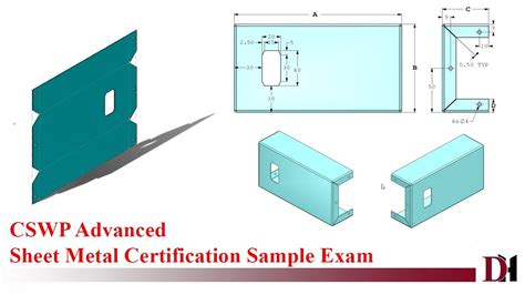 cswpa sheet metal exam questions|solidworks sheet metal sample exam.